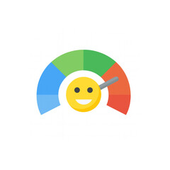 Happy face gauge shows excellent customer satisfaction and positive feedback rating