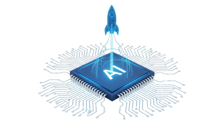 AI chip innovation Rocket launch technology machine learning deep learning artificial intelligence future innovation and
