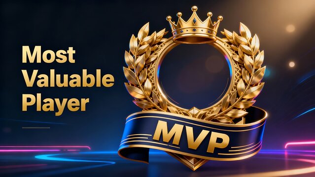 A luxurious MVP logo poster, with the text &ldquo;Most Valuable Player&rdquo; symbolizing the highest achievement in the game.