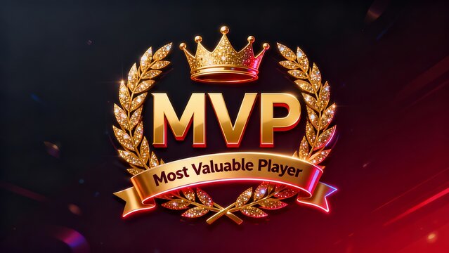 A red luxurious MVP logo poster, with the text &ldquo;Most Valuable Player&rdquo; symbolizing the highest achievement in the game.