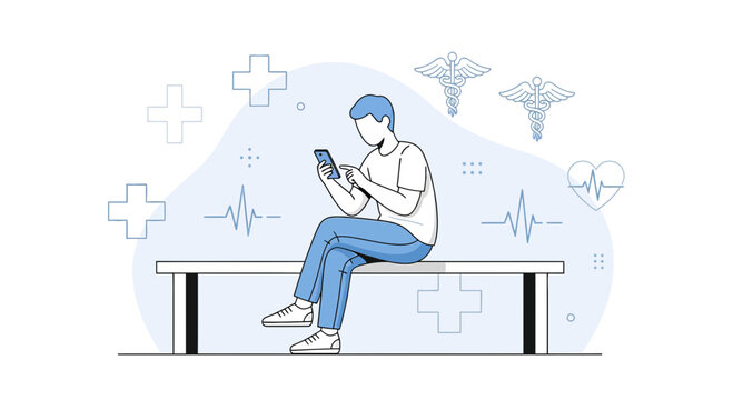Modern healthcare communication concept, doctor using a mobile app for consultation, telehealth