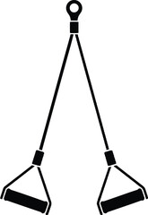 Suspension Fitness Handles and Anchor Training Equipment Vector silhouette