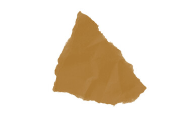 A single brown paper scrap isolated on a plain white background view