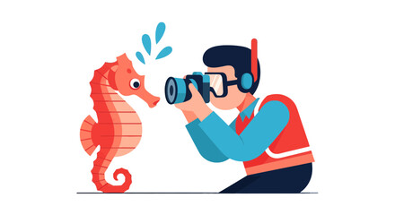 A Marine Photographer Captures An Animated Seahorse with Cinematic Precision Style