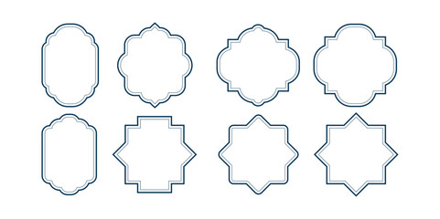 Islamic windows frames. Traditional islamic window shapes in oriental style. Islamic vector Design. EPS10. 