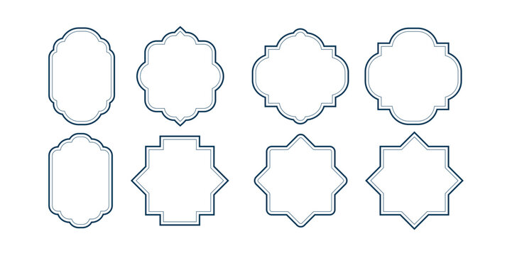 Islamic windows frames. Traditional islamic window shapes in oriental style. Islamic vector Design. EPS10. 