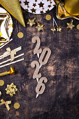 2026 New year background with golden decoration