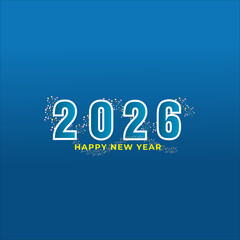 Minimalist Golden Happy New Year 2026 Greeting Design