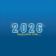Minimalist Golden Happy New Year 2026 Greeting Design