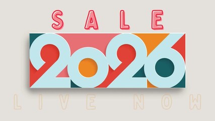 2026 sale live now, animated text video, pastel background, soft colors, modern design, minimal aesthetic, trendy visuals, sale announcement, discount offer, limited time deal, smooth animation, 