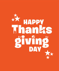 Typography happy thanksgiving logo, Hand lettering, Thanksgiving Day logo, text, sticker, label for celebrate fall season