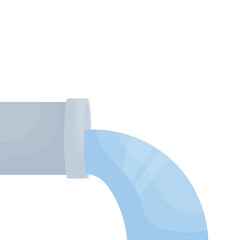 Clean water flows from the pipe. Elements of the city's water supply.