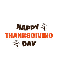 Typography happy thanksgiving logo, Hand lettering, Thanksgiving Day logo, text, sticker, label for celebrate fall season