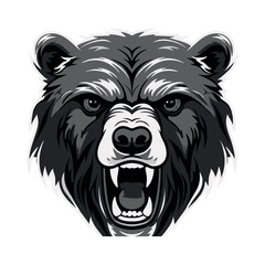 Bear Head Logo, Fierce Bear Vector, Modern Animal Emblem Design