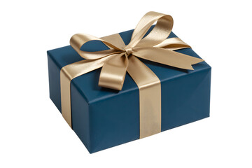 Obraz premium Wrapped gift box with ribbon, isolated on white background, perfect for holidays and celebrations.