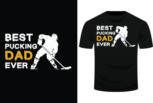 Best Pucking Dad Ever Retro Ice Hockey Coach On Father's Day Svg Design