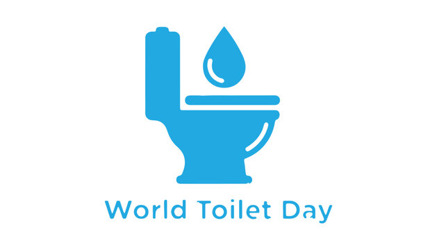 World toilet day icon with water drop and toilet bowl - Powered by Adobe