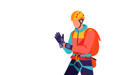 Adventurous Climber Prepares For His Expedition, Ready To Conquer New Heights And Challenges