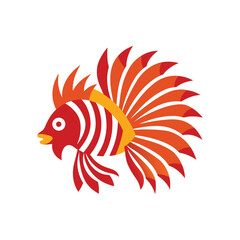 Fototapeta premium A colorful tribal style lionfish vector art illustration