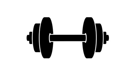 A simple black and white illustration of a barbell weightlifting tool