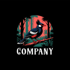 Bird on a branch logo emblem.