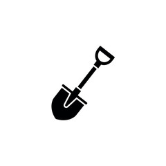 Simple Shovel Icon Silhouette Vector