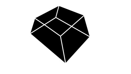Trapezoidal Prism, black isolated silhouette