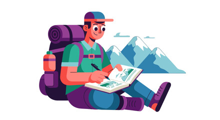 Adventurous Traveler Captures Mountain Inspiration in His Journal During Trip