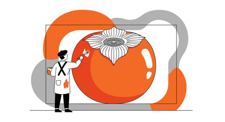 An Artist Crafts An Orange Delight Depiction with Brush Strokes for A Still Life