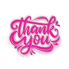 Thank You Pink Script Decorative Lettering, Cursive Typography Elegant Flourish Stylish, Swash Expressive Design, Greeting Card Appreciation Message, Cheerful Emotion, Heartfelt Gesture Warm Tone