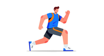 Obraz premium Animated Athlete in Action Representing Health, Sport and Run on Black Background