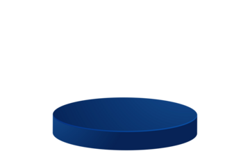Blue Circular Podium or Platform Isolated on White Simple, Elegant, and Versatile Design for Display