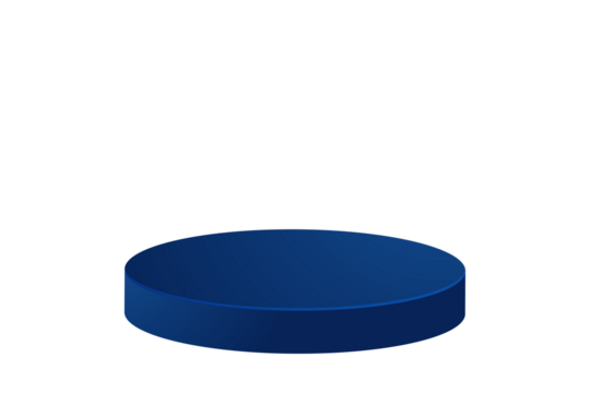 Blue Circular Podium or Platform Isolated on White Simple, Elegant, and Versatile Design for Display