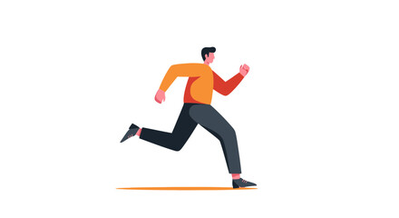 Fototapeta premium Animated Figure Running Energetically Against Pitch Black Backdrop Demonstrating Movement Dynamics