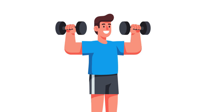 Athlete Lifting Two Dumbbells Against Black Background Showing Strength and Fitness Effort
