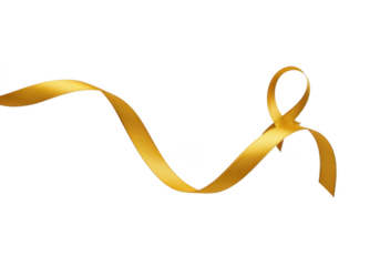 A flowing golden ribbon isolated on transparent background, symbolizing celebration, luxury, and elegance