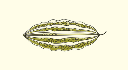 Bitter Melon Illustration: A Graphic Representation of Culinary and Nutritional Significance
