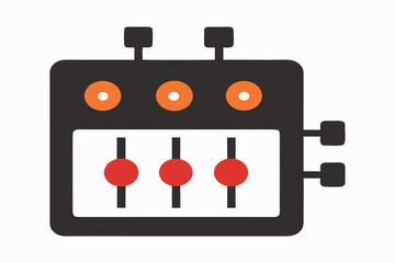 Simple Bass Controller Circuit Vector Illustration on White Background.