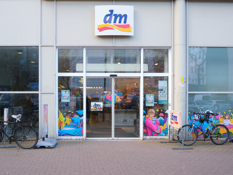 Berlin, Germany, December 13, 2024, Entrance to the dm store on Hasenheide in Kreuzberg