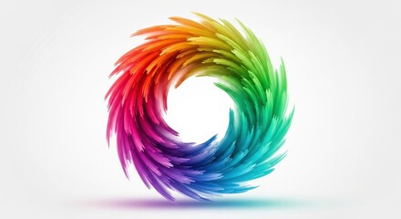 Vibrant and dynamic swirl of colorful paint strokes creates an abstract design element