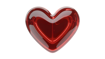 Shiny red heart balloon
