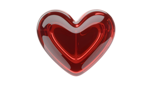 Shiny red heart balloon