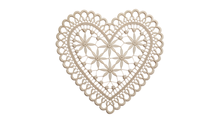 Delicate beige lace heart ornament