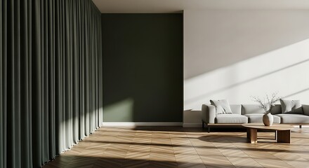 Elegant living room with contemporary decor and sunlight streaming in