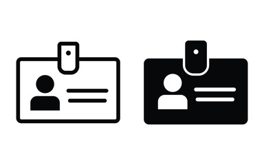 Id card icon set. Driver's license icon. Identification card icon vector. Identification card icon logo sign.