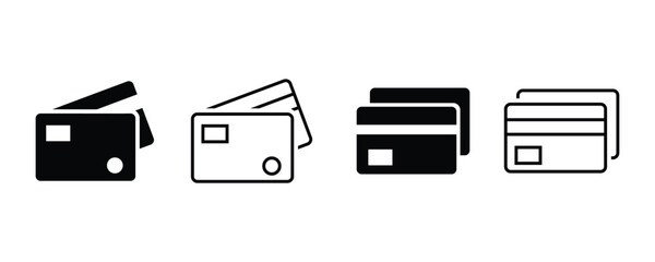 Credit card icon. Digital banking icon.Credit card payment sign and symbol set.