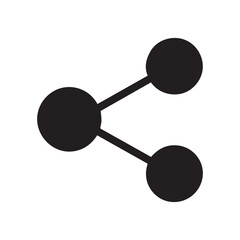 Black Share Symbol Silhouette – Minimalist Icon for Networking, Social Media & UI Design