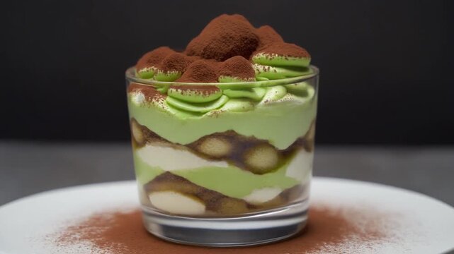 Matcha-Tiramisu im Glas