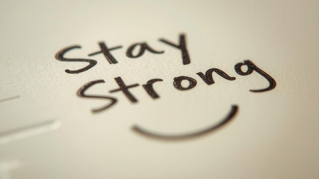 Stay strong message inspirational context textual content positive environment close-up view motivation concept