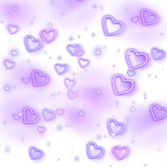 Pastel Heart Sparkle PNG Overlay – Dreamy Neon Transparent Effect for Romantic and Fantasy Designs